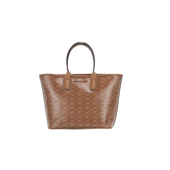 Michael Kors Handbags - Michael Kors Jodie Small Jacquard Logo Recycled Polyester Tote Handbag Brown